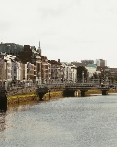 Ha'penny Bridge over the River Liffey in Dublin, Ireland